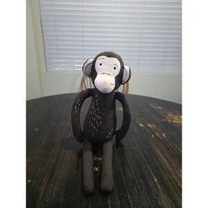 Pillowfort Monkey Figural Throw Pillow Kids 12in Brown Excellent Herringbone